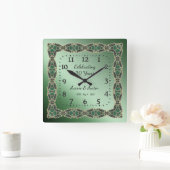 Horloge Carrée 20e anniversaire d'émeraude (Maison)