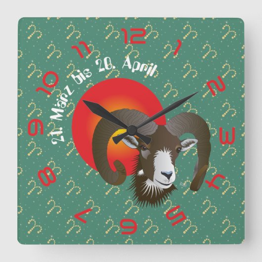 Horloge Carrée 21 mars au 20 avril (Recto)