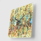 Horloge Carrée 22 mosaïques Abstraites (Angle)