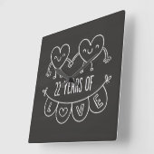 Horloge Carrée 22e Anniversary Poison de Chalk Hearts (Angle)