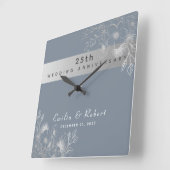 Horloge Carrée 25e anniversaire du Mariage (Angle)