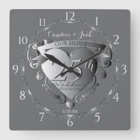 25e anniversaire du Mariage Emblème du coeur argen