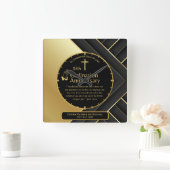 Horloge Carrée 25e Anniversaire du prêtre pasteur Ordination cade (Maison)