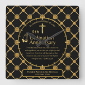 Horloge Carrée 25e Anniversaire du prêtre pasteur Ordination cade (Recto)
