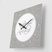 Horloge Carrée 25e anniversaire Mariage de la fécule d'argent Con (Angle)