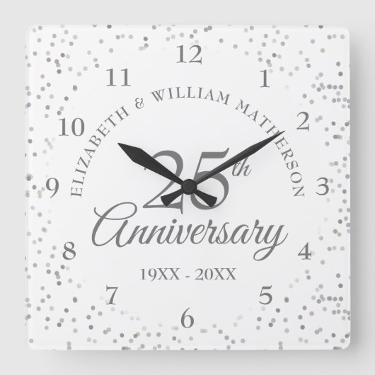 Horloge Carrée 25e Anniversaire Silver Stardust (Recto)