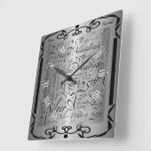Horloge Carrée 25e anniversaire Word Art Graphic (Angle)