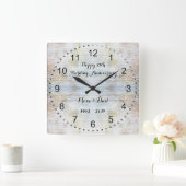 Horloge Carrée 25th Wedding Anniversary Marble Pattern (Maison)