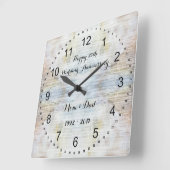 Horloge Carrée 25th Wedding Anniversary Marble Pattern (Angle)
