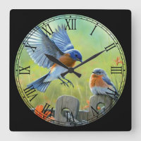 2 Beaux Oiseaux Jouer Art Fine Numéros Romains