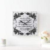 Horloge Carrée 2 Corinthiens 5:17 Carré (Maison)