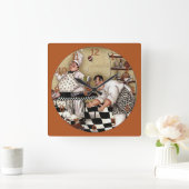 Horloge Carrée 2 Crazy Vintage Chefs (Maison)