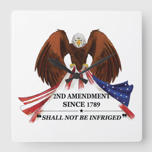 Horloge Carrée 2e amendement Oreiller (Recto)