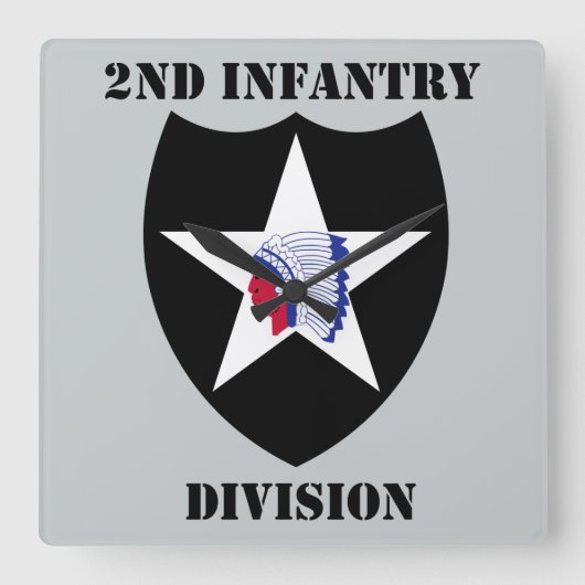 Horloge Carrée 2e Division d'infanterie avec texte (Recto)