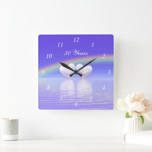 Horloge Carrée 30e anniversaire Pearl Hearts