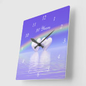 Horloge Carrée 30e anniversaire Pearl Hearts (Angle)