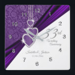 Horloge Carrée 33e Anniversaire du Mariage Améthyste Purple Keeps<br><div class="desc">Personnalisez l'horloge. 33ème / 6ème Anniversaire Mariage Améthyste Purple Gardez prêt pour vous de personnaliser. Ce design fonctionne bien pour d'autres événements ou occasions comme un anniversaire, mariage, années de service... ou vous pouvez le faire fonctionner pour un usage quotidien pour votre maison ou bureau en ajoutant simplement votre nom,...</div>
