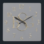 Horloge Carrée 3 Monogramme initial N'importe quel Arrière - plan<br><div class="desc">3 Monogramme initial N'importe quel Arrière - plan de couleur Vous devez modifier cette conception en entrant dans l'éditeur et en choisissant les calques dont vous avez besoin pour les initiales désirées. Déplacez-les vers le haut. Déplacez et redimensionnez au besoin. Si vous avez besoin de 2 de la même lettre,...</div>