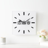 Horloge Carrée 3 Singes Sages Emoji (Maison)