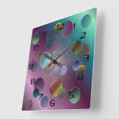 Horloge Carrée 3D Circles (Angle)