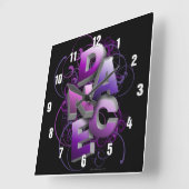 Horloge Carrée 3D Dance (Angle)
