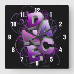 Horloge Carrée 3D Dance