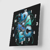 Horloge Carrée 3D Dance (Angle)
