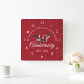 Horloge Carrée 40e anniversaire de mariage (Maison)