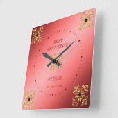 Horloge Carrée 40e anniversaire du Mariage de Ruby (Angle)