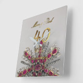 Horloge Carrée 40e Wedding Anniversary Ruby Wedding Parents (Angle)
