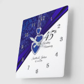Horloge Carrée 45e Sapphire Mariage Anniversaire Keepsaké (Angle)