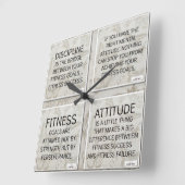 Horloge Carrée 4 Citations pour la motivation de forme physique : (Angle)