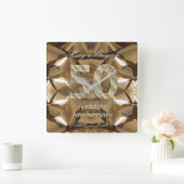Horloge Carrée 50e anniversaire de mariage 2019 Typographie (Maison)