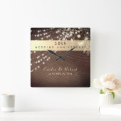 Horloge Carrée 50e anniversaire du Mariage (Maison)