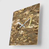 Horloge Carrée 50e Wedding Anniversary Golden Wedding Parents (Angle)