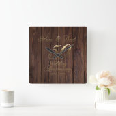 Horloge Carrée 50e Wedding Anniversary Golden Wedding Parents (Maison)