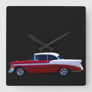 HORLOGE CARRÉE 56 CHEVY BEL AIR CLOCK