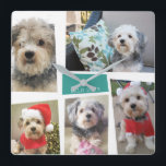 Horloge Carrée 5 Photo Collage Funky Mid Century Moderne Angles<br><div class="desc">Utilisez cinq photos pour faire un collage photo unique et fou. Vous devrez peut-être essayer quelques photos pour voir lesquelles fonctionnent dans les différentes zones. Si vous avez besoin de déplacer quelque chose,  cliquez sur le bouton personnaliser pour apporter des modifications.</div>