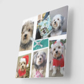 Horloge Carrée 5 Photo Collage Funky Mid Century Moderne Angles (Angle)