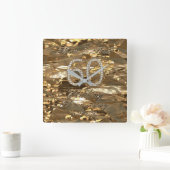 Horloge Carrée 60e anniversaire de Mariage Mariage de diamants pa (Maison)