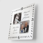 Horloge Carrée 60e Diamond Wedding Anniversary Photo Wall Clock (Angle)