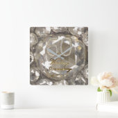 Horloge Carrée 60ème Anniversaire Diamond Mariage 2017 Élégant (Maison)