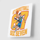 Horloge Carrée 67 Basket-ball Six Seven (Angle)