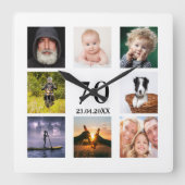 Horloge Carrée 70e anniversaire photo collage mec (Recto)