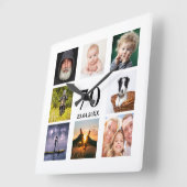 Horloge Carrée 70e anniversaire photo collage mec (Angle)