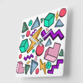 Horloge Carrée 80s esthétique Vintage rétro (Angle)