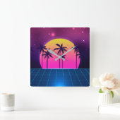 Horloge Carrée 80's Style Retro Futuristic Wall Clock (Maison)