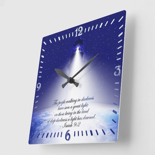 Horloge Carrée 9:2 Christmas Square Wall Clock (Angle)