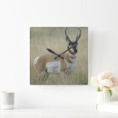 Horloge Carrée A8 Pronghorn Antelope (Maison)