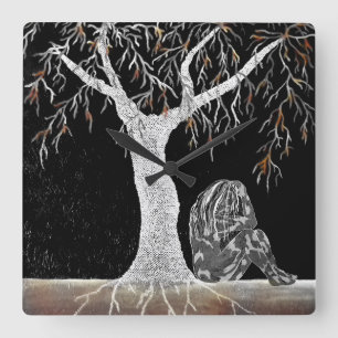 Horloge Carrée A Branch of Life to Contemplate